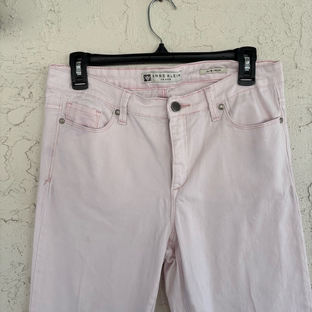 Anne Klein Light Pink Cropped Jeans - Picture 3 of 7